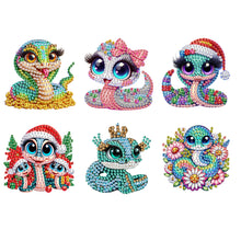 Load image into Gallery viewer, 6Pcs DIY Diamond Painting Refrigerator Magnets Diamond Art Kits (Snake)