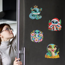 Load image into Gallery viewer, 6Pcs DIY Diamond Painting Refrigerator Magnets Diamond Art Kits (Snake)