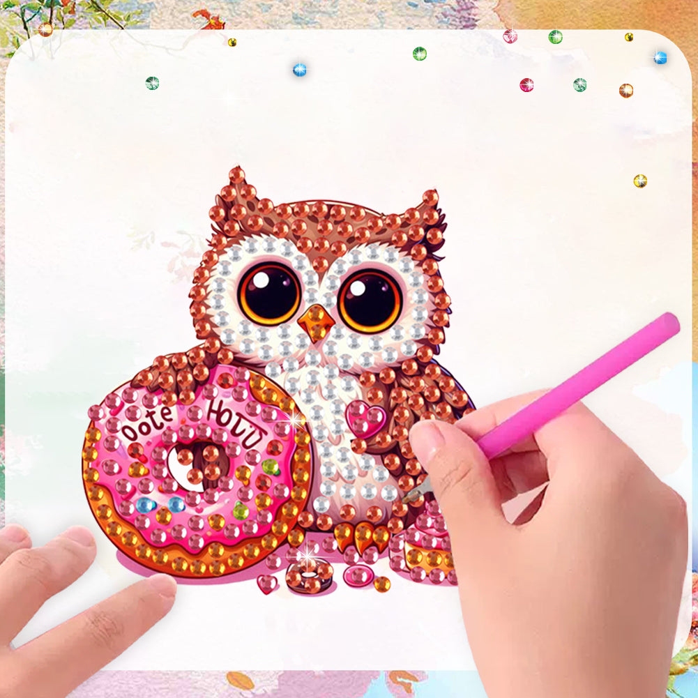 6Pcs DIY Diamond Painting Refrigerator Magnets Diamond Art Kits for Adults(Owl)