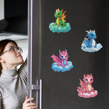 Load image into Gallery viewer, 6Pcs DIY Diamond Painting Refrigerator Magnets Diamond Art Kits (Dragon)