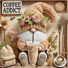 Load image into Gallery viewer, Diamond Painting - Partial Special Shaped - Coffee Gnome (30*30CM)