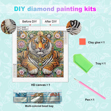 Load image into Gallery viewer, Diamond Painting - Partial Special Shaped - Lion In The Flower Bush (30*30CM)
