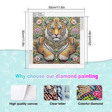 Load image into Gallery viewer, Diamond Painting - Partial Special Shaped - Lion In The Flower Bush (30*30CM)