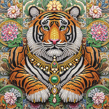 Load image into Gallery viewer, Diamond Painting - Partial Special Shaped - Lion In The Flower Bush (30*30CM)
