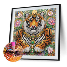 Load image into Gallery viewer, Diamond Painting - Partial Special Shaped - Lion In The Flower Bush (30*30CM)