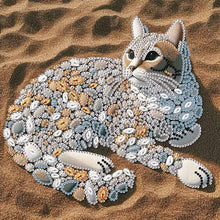Load image into Gallery viewer, Diamond Painting - Partial Special Shaped - Abstract Pebble Cat (30*30CM)