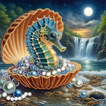 Load image into Gallery viewer, Diamond Painting - Partial Special Shaped - Jewelry Seahorse (30*30CM)