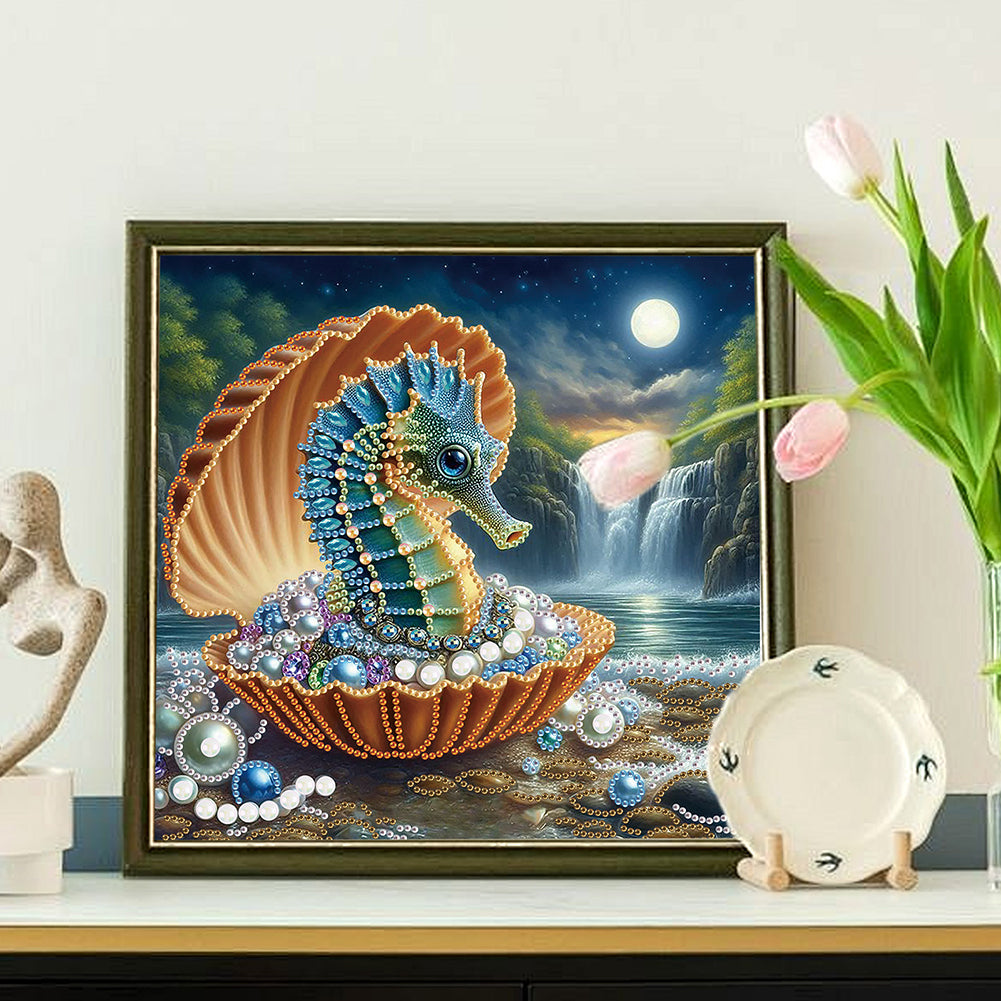 Diamond Painting - Partial Special Shaped - Jewelry Seahorse (30*30CM)