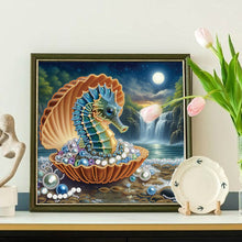 Load image into Gallery viewer, Diamond Painting - Partial Special Shaped - Jewelry Seahorse (30*30CM)