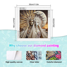 Load image into Gallery viewer, Diamond Painting - Partial Special Shaped - Abstract Art Sun And Moon God (30*30CM)