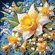 Load image into Gallery viewer, 4 Pcs Diamond Painting - Partial Special Shaped - Flowers (30*30CM)