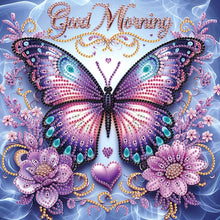 Load image into Gallery viewer, 4 Pcs Diamond Painting - Partial Special Shaped - Purple Butterfly (30*30CM)