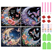 Load image into Gallery viewer, 4 Pcs Diamond Painting - Partial Special Shaped - Crescent Butterfly (30*30CM)