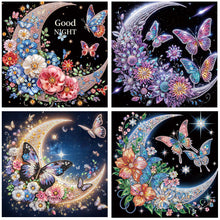 Load image into Gallery viewer, 4 Pcs Diamond Painting - Partial Special Shaped - Crescent Butterfly (30*30CM)
