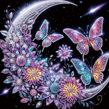 Load image into Gallery viewer, 4 Pcs Diamond Painting - Partial Special Shaped - Crescent Butterfly (30*30CM)
