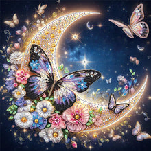 Load image into Gallery viewer, 4 Pcs Diamond Painting - Partial Special Shaped - Crescent Butterfly (30*30CM)