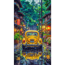 Load image into Gallery viewer, AB Diamond Painting - Full Round - Yellow Car On The Street In The Rain (40*70CM)