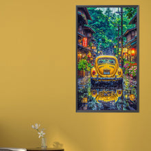 Load image into Gallery viewer, AB Diamond Painting - Full Round - Yellow Car On The Street In The Rain (40*70CM)
