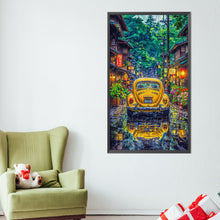 Load image into Gallery viewer, AB Diamond Painting - Full Round - Yellow Car On The Street In The Rain (40*70CM)