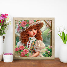 Load image into Gallery viewer, Diamond Painting - Partial Special Shaped - Elegant Little Girl (30*30CM)
