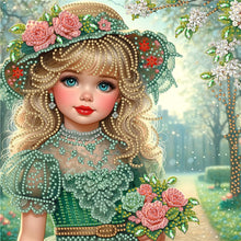 Load image into Gallery viewer, Diamond Painting - Partial Special Shaped - Elegant Little Girl (30*30CM)