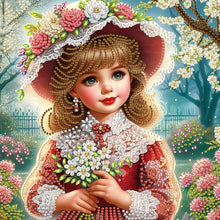 Load image into Gallery viewer, Diamond Painting - Partial Special Shaped - Elegant Little Girl (30*30CM)