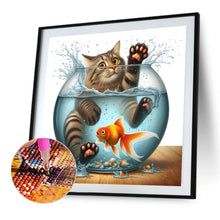 Load image into Gallery viewer, AB Diamond Painting - Full Round - Cat In Goldfish (40*40CM)