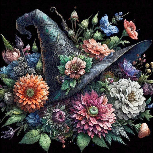 AB Diamond Painting - Full Round - Flower Witch Hat (40*40CM)