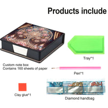 Load image into Gallery viewer, Wooden Diamond Painting Kit Note Box with 160 Sheets Diamond Art Notepad Box (H)
