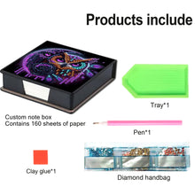 Load image into Gallery viewer, Wooden Diamond Painting Kit Note Box with 160 Sheets Diamond Art Notepad Box (J)