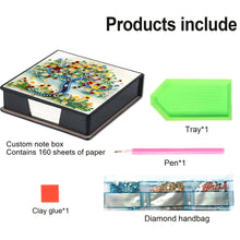 Load image into Gallery viewer, Wooden Diamond Painting Kit Note Box with 160 Sheets Diamond Art Notepad Box (L)