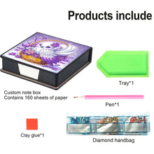 Load image into Gallery viewer, Wooden Diamond Painting Kit Note Box with 160 Sheets Diamond Art Notepad Box (O)