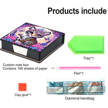 Load image into Gallery viewer, Wooden Diamond Painting Kit Note Box with 160 Sheets Diamond Art Notepad Box (P)