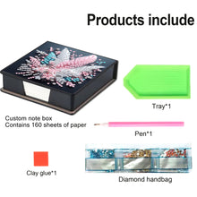 Load image into Gallery viewer, Wooden Diamond Painting Kit Note Box with 160 Sheets Diamond Art Notepad Box (Q)