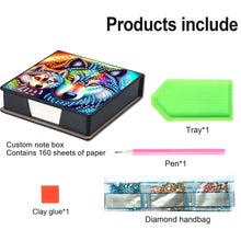 Load image into Gallery viewer, Wooden Diamond Painting Kit Note Box with 160 Sheets Diamond Art Notepad Box (T)