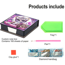 Load image into Gallery viewer, Wooden Diamond Painting Kit Note Box with 160 Sheets Diamond Art Notepad Box (X)