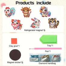 Load image into Gallery viewer, 6Pcs Diamond Painting Refrigerator Magnets Diamond Art Kits for Adults (T)