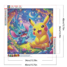 Load image into Gallery viewer, Diamond Painting - Full Round - Stitch Pikachu (40*40CM)