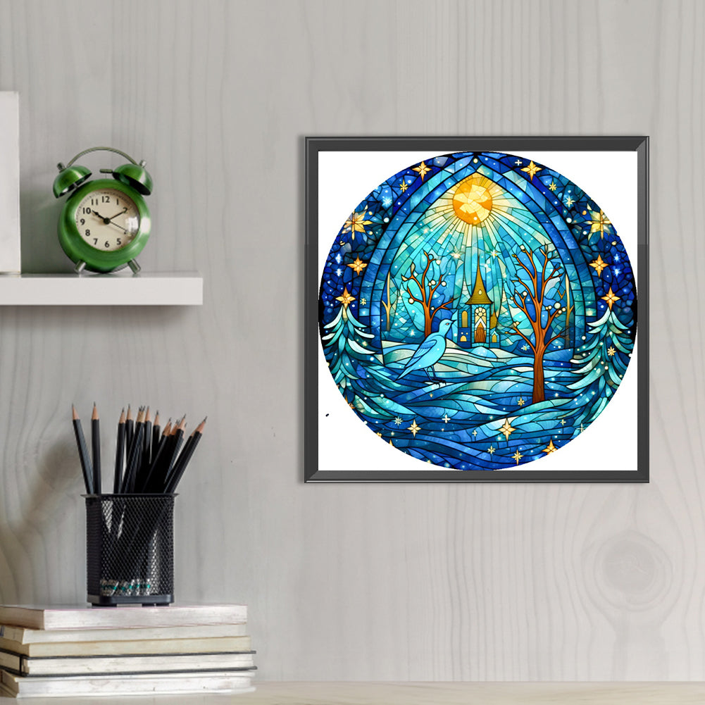 AB Diamond Painting - Full Round - Polar Snow Glass Painting (40*40CM)