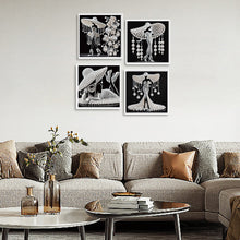 Load image into Gallery viewer, 4 Pcs Diamond Painting - Partial Special Shaped - Elegant Lady (30*30CM)