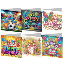 Load image into Gallery viewer, 6PCS Birthday DIY Diamond Art Greeting Cards Congratulations Cards & Gifts