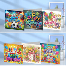 Load image into Gallery viewer, 6PCS Birthday DIY Diamond Art Greeting Cards Congratulations Cards & Gifts