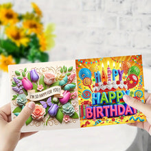 Load image into Gallery viewer, 6PCS Birthday DIY Diamond Art Greeting Cards Congratulations Cards & Gifts