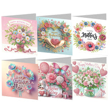 Load image into Gallery viewer, 6PCS Mother s Day DIY Diamond Art Greeting Cards Congratulations Cards & Gifts