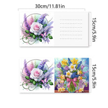 Load image into Gallery viewer, 6PCS Flowers DIY Diamond Art Greeting Cards Congratulations Cards & Gifts