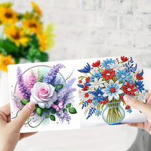 Load image into Gallery viewer, 6PCS Flowers DIY Diamond Art Greeting Cards Congratulations Cards & Gifts