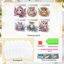 Load image into Gallery viewer, 6PCS Owl DIY Diamond Art Greeting Cards Congratulations Cards & Gifts for Friend