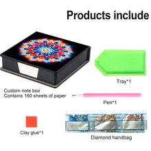 Load image into Gallery viewer, Animals Leather Diamond Art Note Box with 160 Sheets of Paper for DIY Art Craft