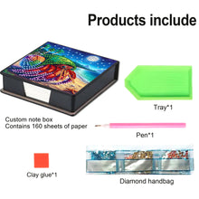 Load image into Gallery viewer, Animals Leather Diamond Art Note Box with 160 Sheets of Paper for DIY Art Craft