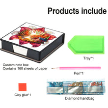 Load image into Gallery viewer, Animals Leather Diamond Art Note Box with 160 Sheets of Paper for DIY Art Craft